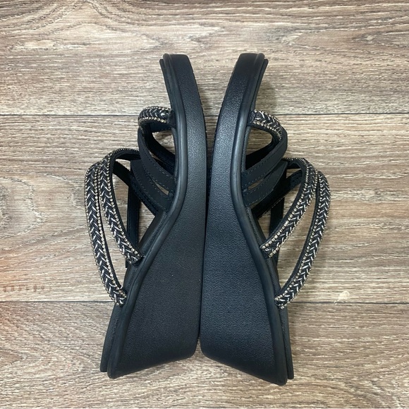 Skechers Size 9 Rumble On Night Out Black Rhinestone
Strappy Wedges Sandal New - Picture 7 of 10
